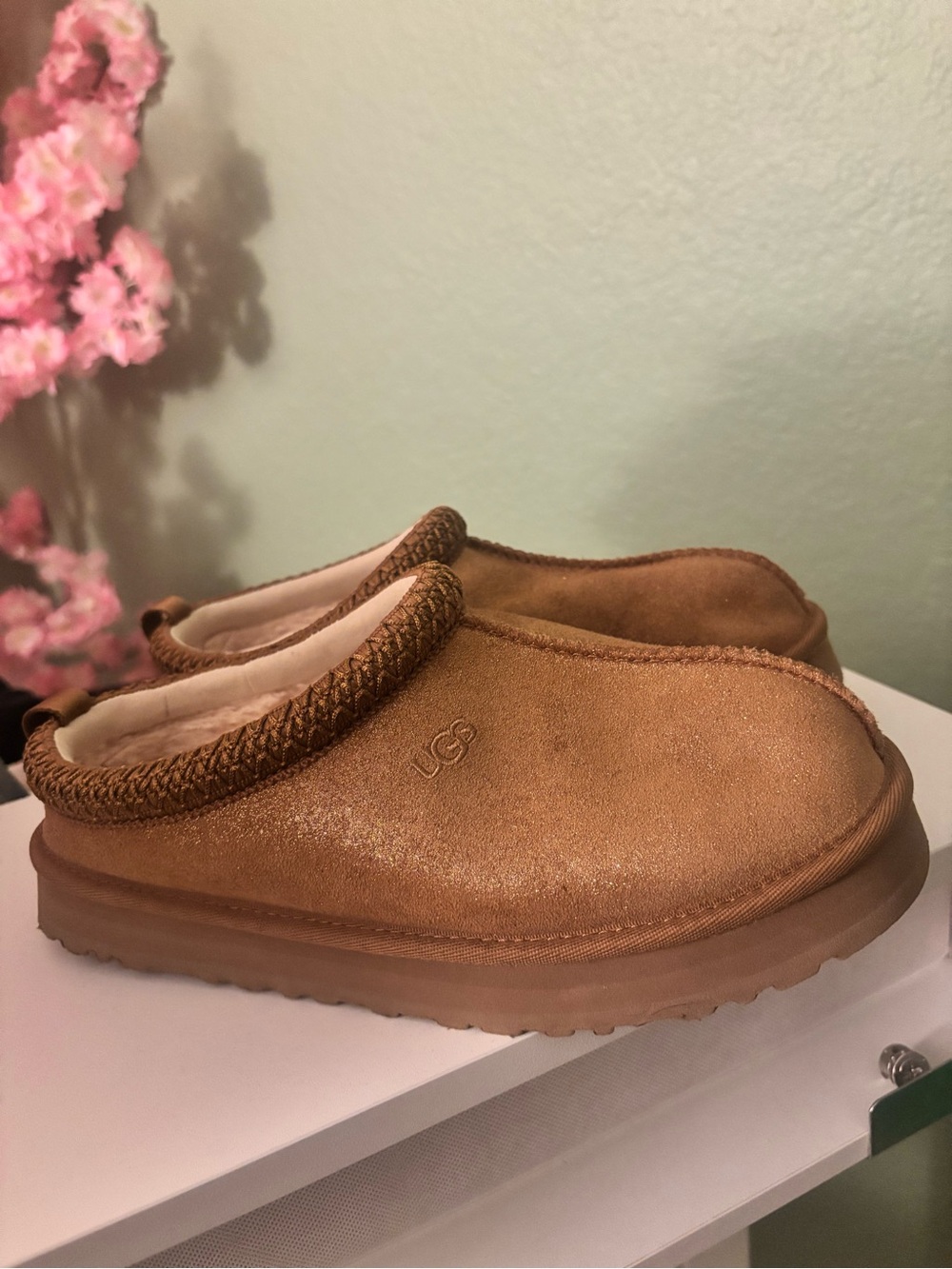 UGG gold Tasman Slip-On Shearling Lined Clog - Chestnut